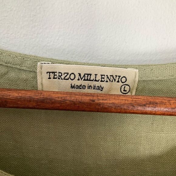 Terzo Millennio shift Dress with Flutter Cap Sleeves, L. Sage Linen! - Picture 11 of 11